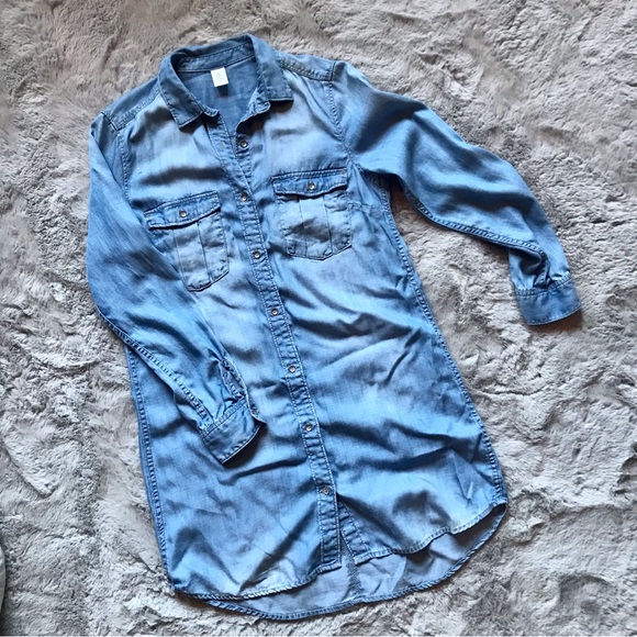 & Denim Dresses & Skirts - SOLD ✨ Denim coastal cowgirl look Lyocell button down western dress shirt